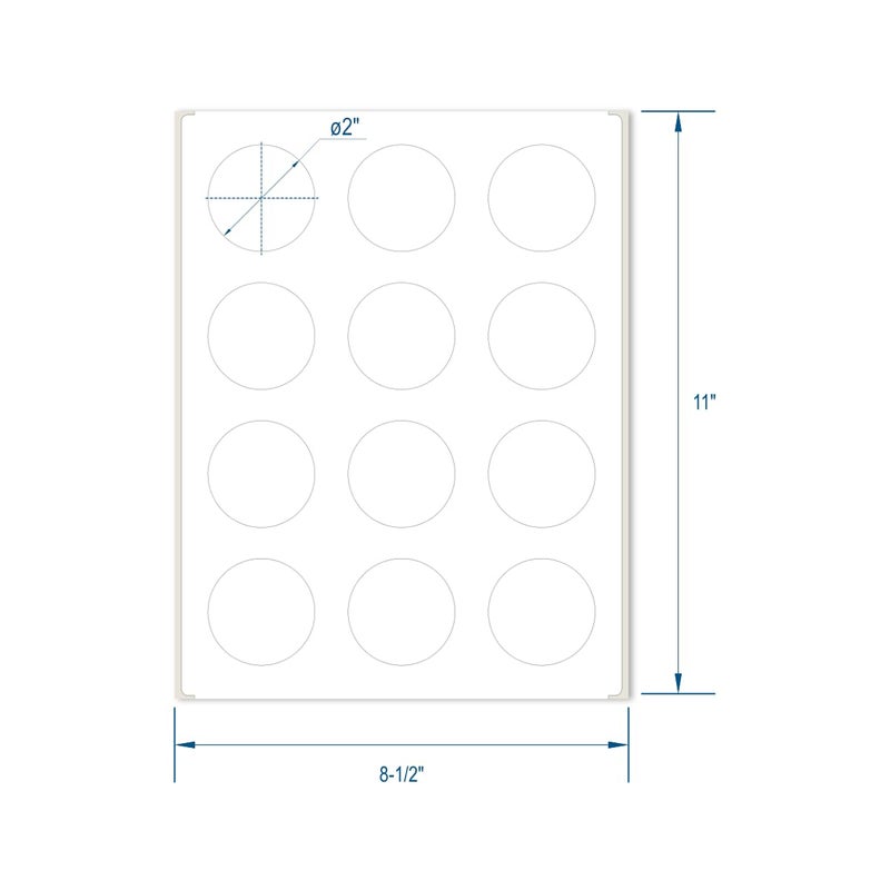PACKZON Round Labels for Laser/Inkjet Printers, Permanent Adhesive, 2 Inches Diameter, White Matte, (Pack of 300) - Image 3